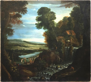 Matthijs Bril, Landscape with Figures, 16th Century, Oil on Canvas