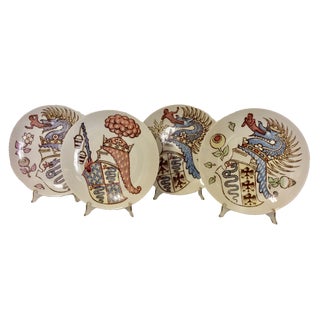 Italian Plates by Piero Fornasetti for Alfa Romeo, 1970s, Set of 4 For Sale