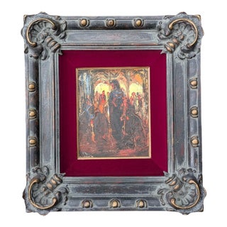 Mid-Century California Expressionist Original Oil Painting by Viola M. Allen, "Worship", Framed For Sale