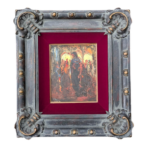 Mid-Century California Expressionist Original Oil Painting by Viola M. Allen, "Worship", Framed