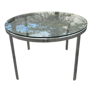 1970’s Chrome Glass Top Dining Table