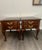 Hardwood vintage Queen Anne style bedside table set. Restored with original hardware from Boring Furniture Co.