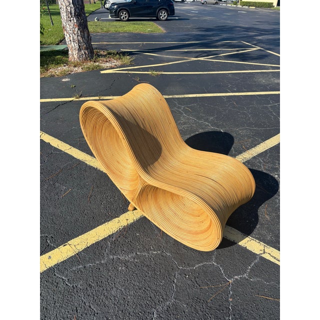 Vintage Sculptural Rattan Ribbon Lounge Chair - Organic Modern For Sale In Miami - Image 6 of 9