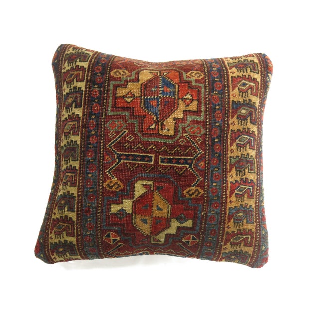 Zabihi Collection Persian Bidjar Rug Pillows - A Pair For Sale - Image 4 of 6