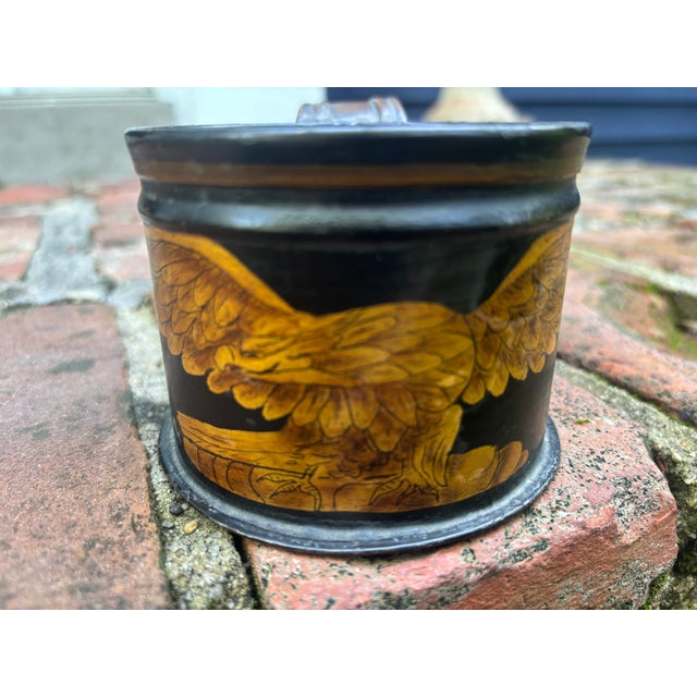 Metal Toleware Mug With Gilt Eagle Decoration For Sale - Image 7 of 10