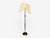 American Mid-Century Modern, Floor Lamp, Walnut, Vellum, Leather, USA, 1950s An interesting walnut and brass floor lamp...