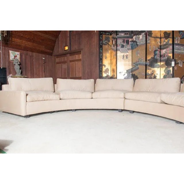 Wood Mid 20th Century Milo Baughman for Thayer Coggin Circular Sectional Sofa - Set of 2 For Sale - Image 7 of 12