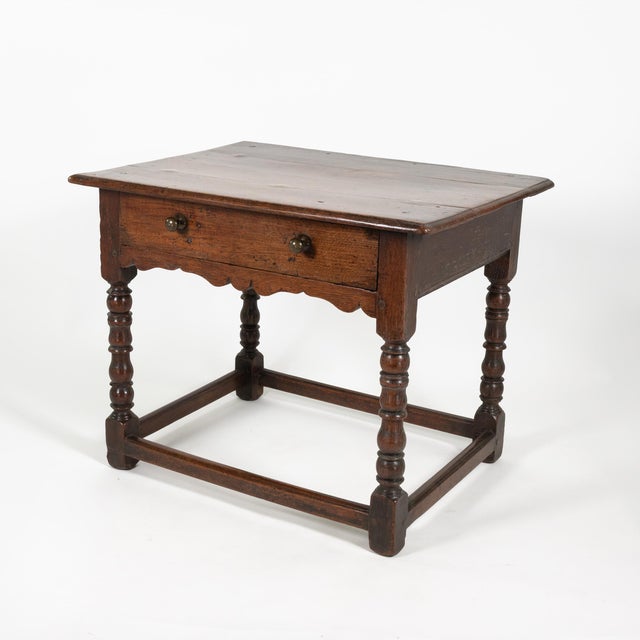 17th Century Early English Oak Side Table With Single Drawer Circa 1680 For Sale - Image 5 of 11