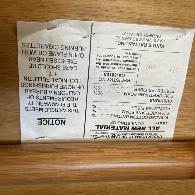 Rattan Dining Table and 6 Chairs - Set of 8 For Sale - Image 6 of 12