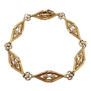Antique French Art Nouveau 18k Yellow Gold Bracelet For Sale
