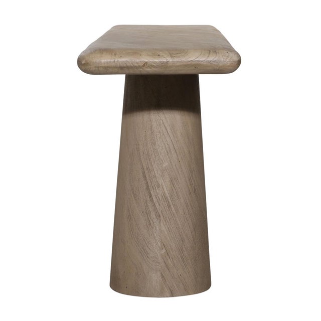 Contemporary Mod Natural Acacia Console Table For Sale - Image 3 of 4