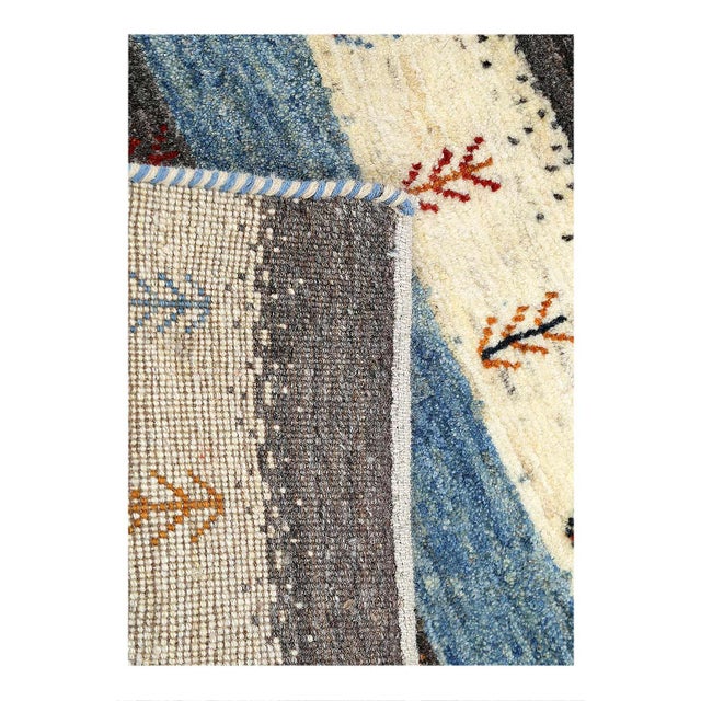 Traditional Pasargad Multi Color Fine Hand Knotted Persian Gabbeh Rug For Sale - Image 3 of 3