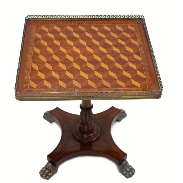 2000 - 2009 Regency English Parquetry Occasional Table For Sale - Image 5 of 10