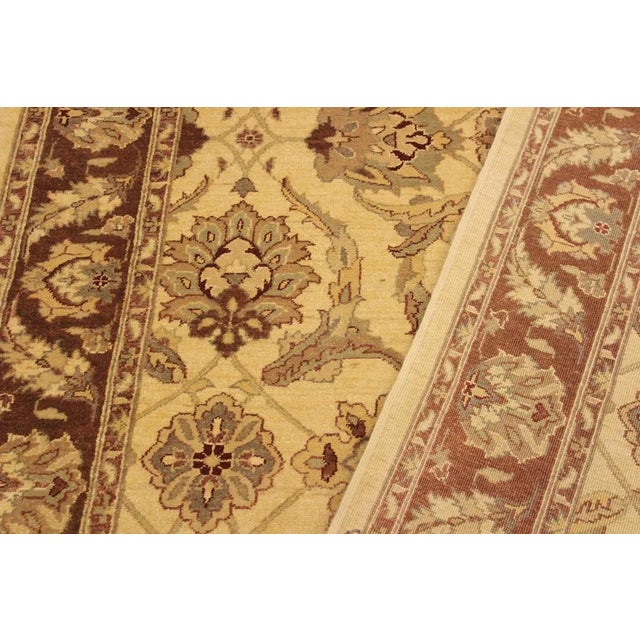 Textile 1990s Rustic Kafkaz Ivory/Brown Hand-Knotted Rug - 5'0 X 7'0 For Sale - Image 7 of 8
