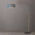 Mid-Century Modern 1950s Nova of California Mid Century Floor Lamp - Modern Arc Lamp, Weathered Brass, Pool Blue Linen Shade, Black Marble Base For Sale - Image 3 of 4