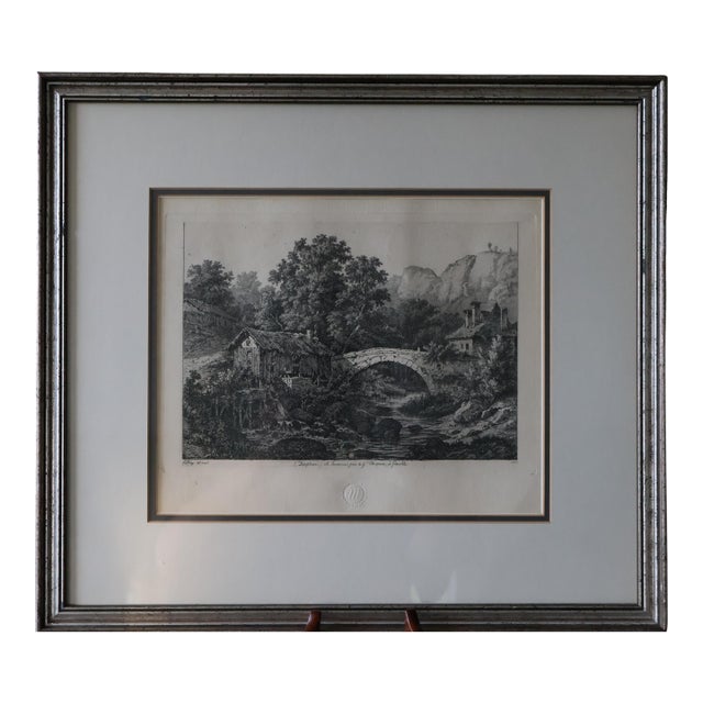 Late 20th Century Eugène Bléry “Bridge at Fourvoirie” Louvre Chalcographie Etching—Framed For Sale