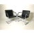 1990s Pair of Mies Van Der Rohe Brno Style Flat Bar Chair in Black Leather, 1990s For Sale - Image 5 of 8