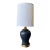 Vintage Alys Textured Blue Ceramic Table Lamp With Brass Base, 1970s Mid-Century Modern For Sale