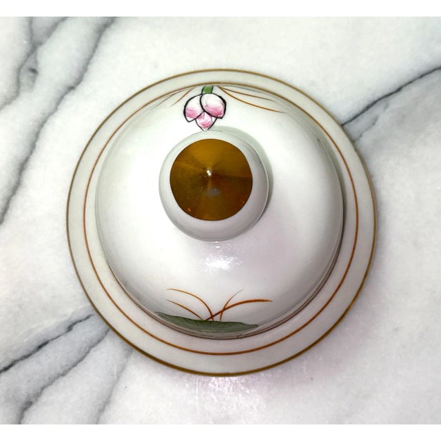 Vintage Lidded Jar With Lotus Motif For Sale - Image 9 of 12