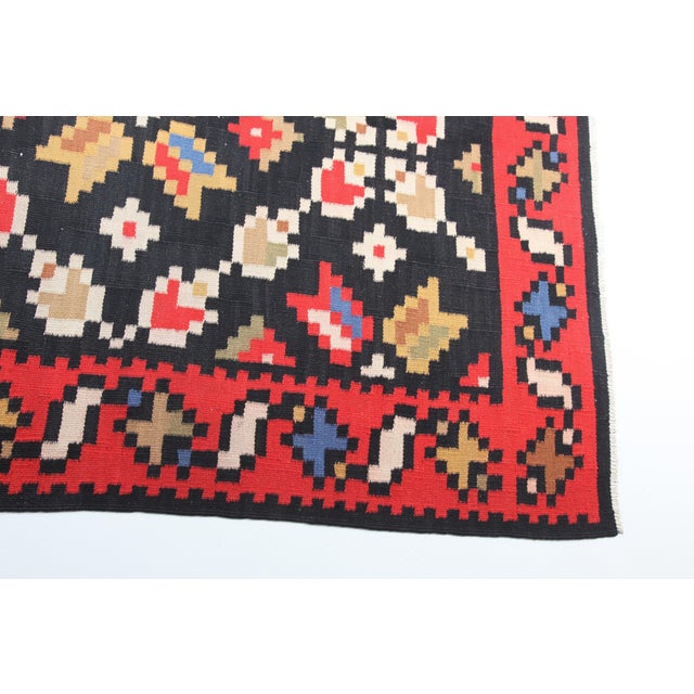 1970s Handmade Vintage Area Turkish Floor Kilim For Sale In Tampa - Image 6 of 10