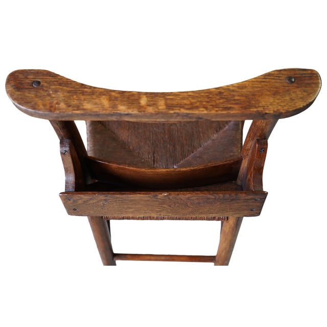 Vintage Chapel Chairs With Original Hymnal Racks – Set of 3, Solid Wood, Rush Seat For Sale In Reno/Lake Tahoe - Image 6 of 16