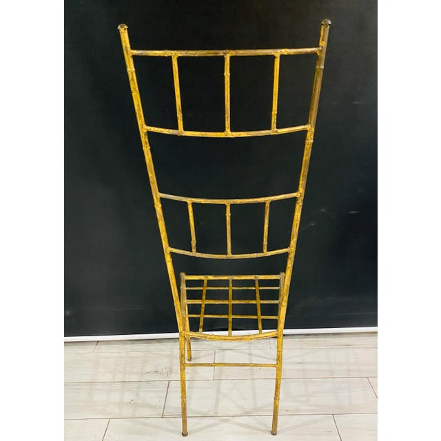 Gio Ponti Mid 20th Century Italian Faux Bamboo Brass Gilt Chiavari Style Chair For Sale - Image 4 of 7