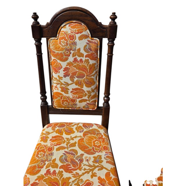 Ethan Allen 1970s Ethan Allen Jacobean Royal Charter Oak Dining Room Side Chairs Gothic Pair For Sale - Image 4 of 15