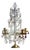 1920s Beautiful 5-arm French Girandole crystal candelabra with purple accents // table chandelier // brass and crystal candle holder // amethyst For Sale