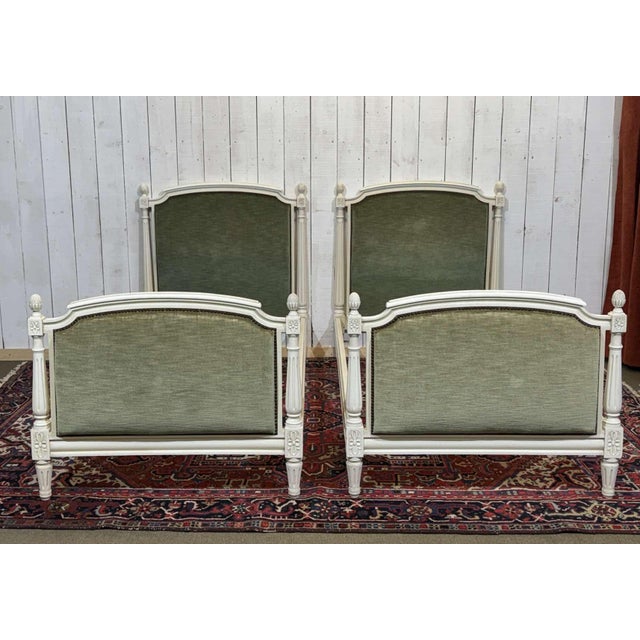 Louis XVI Style Beechwood Beds, Set of 2 For Sale - Image 4 of 16