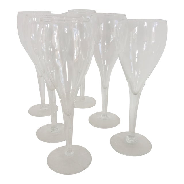 Vintage Hollow Stem Crystal Tulip Champagne Glasses Set of 6 Chairish