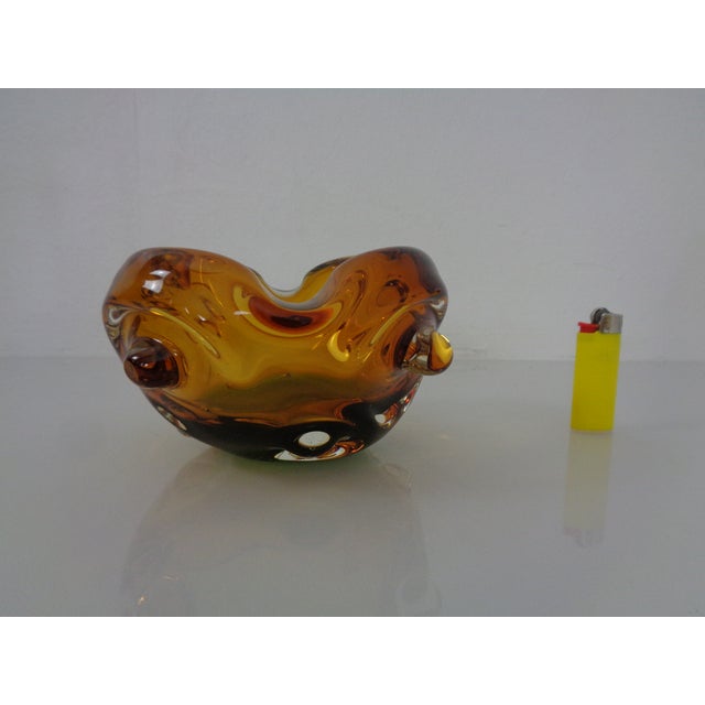 Green Amber and Green Murano Glass Ashtray, Italy, 1960s For Sale - Image 8 of 15