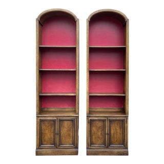 20th Century Brandt Traditional Arched Bookcases - a Pair For Sale