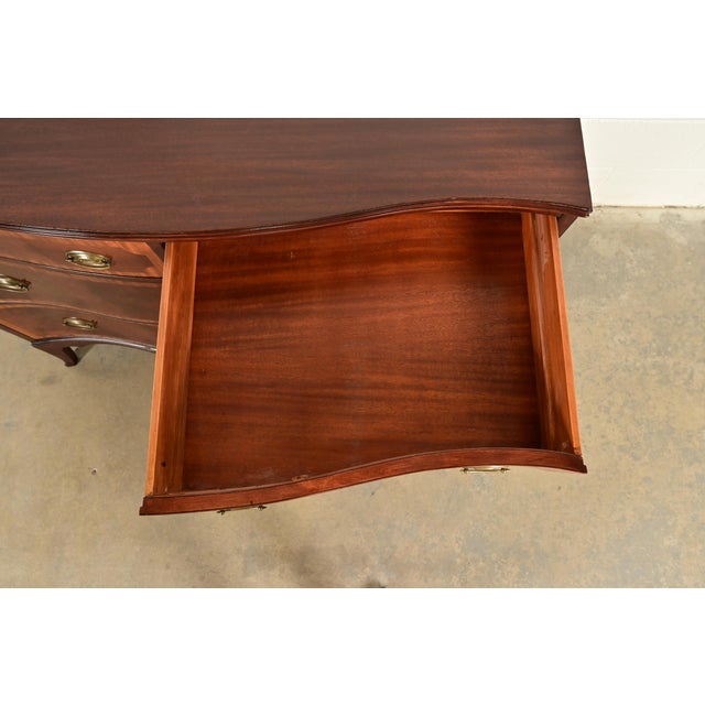 Brown Antique Georgian Banded Flame Mahogany Chest of Drawers by Luce Furniture, Circa 1920s For Sale - Image 8 of 18