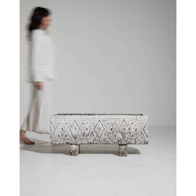 Brutalist Concrete Planter, Antique, France, Circa 1970 For Sale - Image 9 of 10