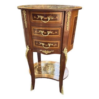 1960 French Louis XVI Mahogany Bronze Commode - 1 Pc For Sale