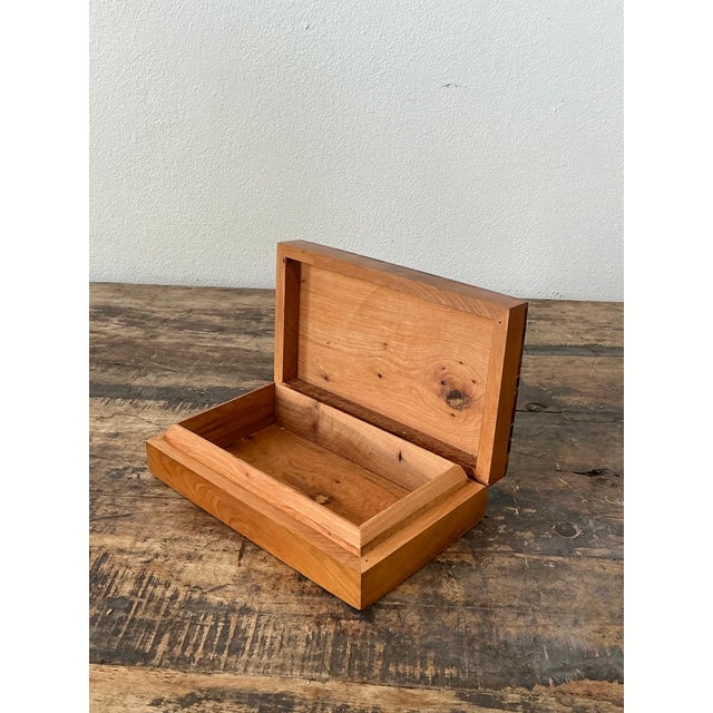 Brown Vintage Harlequin Wood Inlay Box For Sale - Image 8 of 12