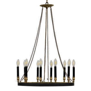 1950s French Gilt Bronze Chandelier For Sale