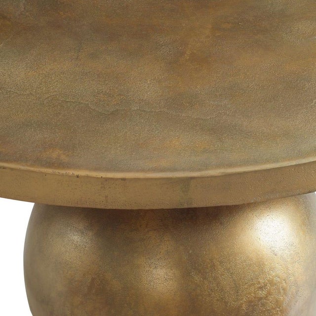 Brass Finish Round Ball Coffee Table For Sale - Image 4 of 5