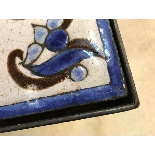 Italian Ceramic & Steel Side Tables or Nightstands, 1970s, Set of 2 For Sale - Image 11 of 18