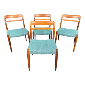 Set of 4 Vintage Mid Century Teak Dining Chairs "Model 145" by Gustav Bahus