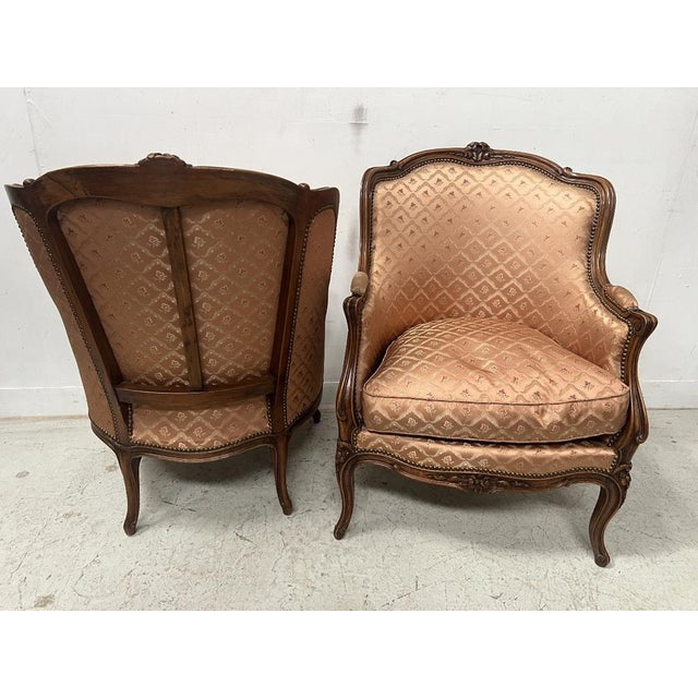 Louis XV Style Bergère Armchairs in Natural Wood, 1900s, Set of 2 For Sale - Image 13 of 14