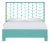 Ivy Standard Bed Queen, Turquoise For Sale