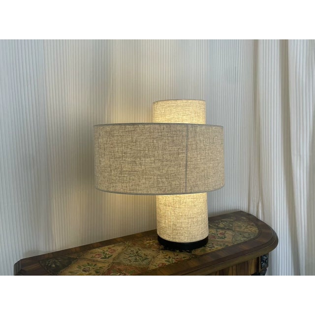 2020s Double-Shade Linen Fabric Lamp For Sale - Image 5 of 7
