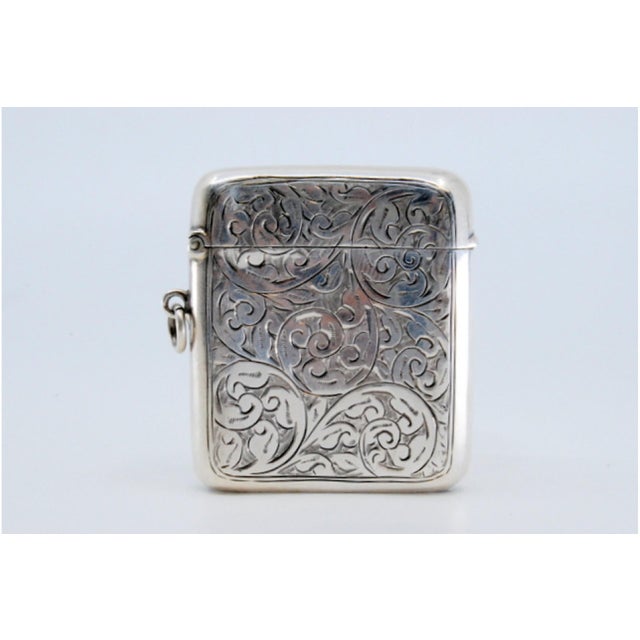 Silver Matchbox with Reliefs and Hinged Lid, in Good conditions. Designed 1920 to 1949