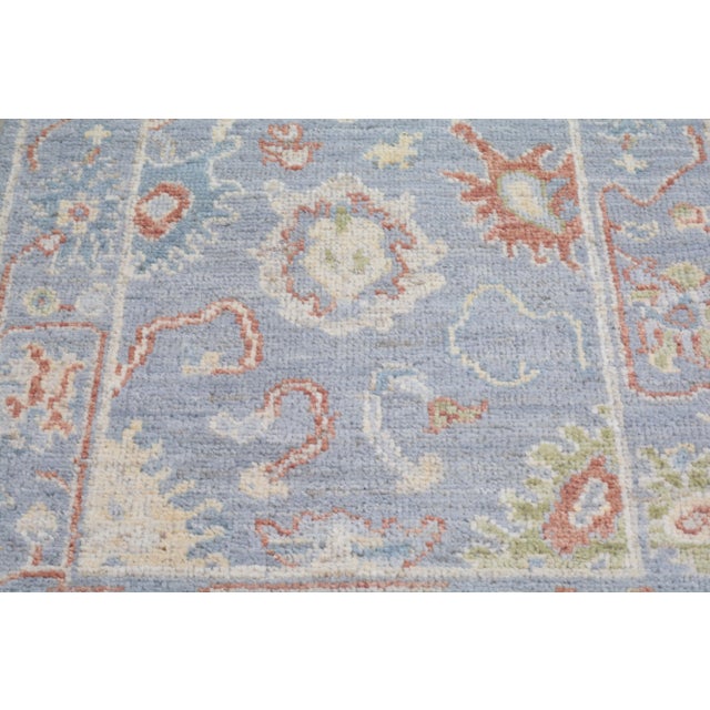 Turkish Oushak Hand Knotted Wool Rug, 3'1"x9'6" For Sale - Image 4 of 4