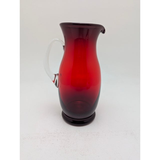 Large Biedermeier Ruby-Red Glass Jug, Bohemia, 1850 For Sale - Image 10 of 10