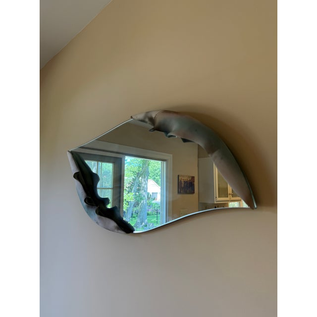 Modern Vintage Artist Signed Jan Jacque Pottery Mirror For Sale - Image 3 of 12