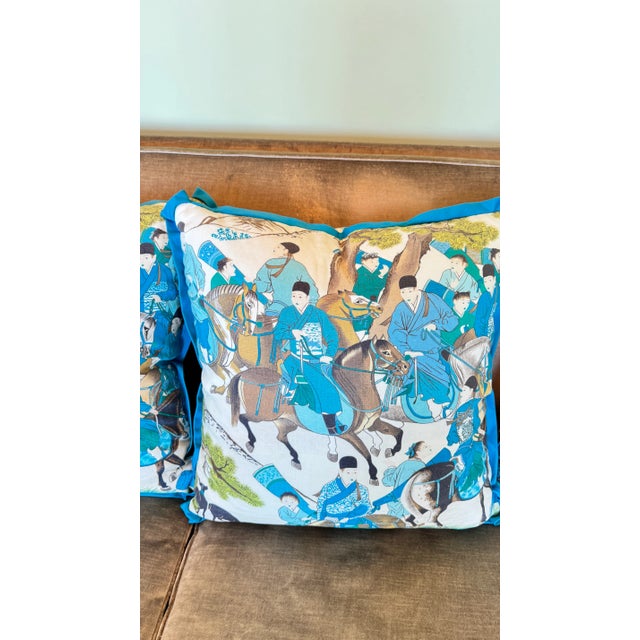 Turquoise Manuel Canovas Dara Pillow- Pair For Sale - Image 8 of 11