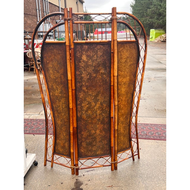 1960s Large Tortoiseshell Bamboo Room Divider For Sale - Image 4 of 6