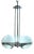 3-Light Chandelier in Glass and Stainless Steel from Lamperti, 1970s For Sale